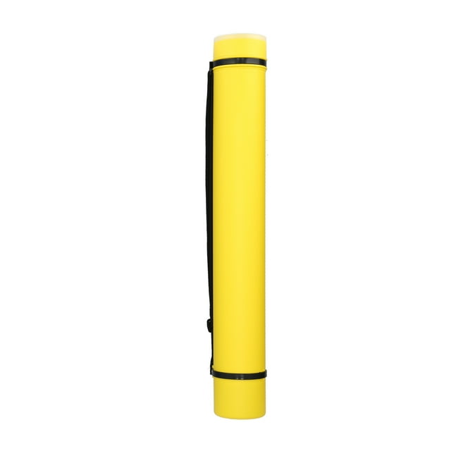 Tube d'Affiche Extensible Grande Capacité Étanche Antichoc Portable pour Documents Jaune