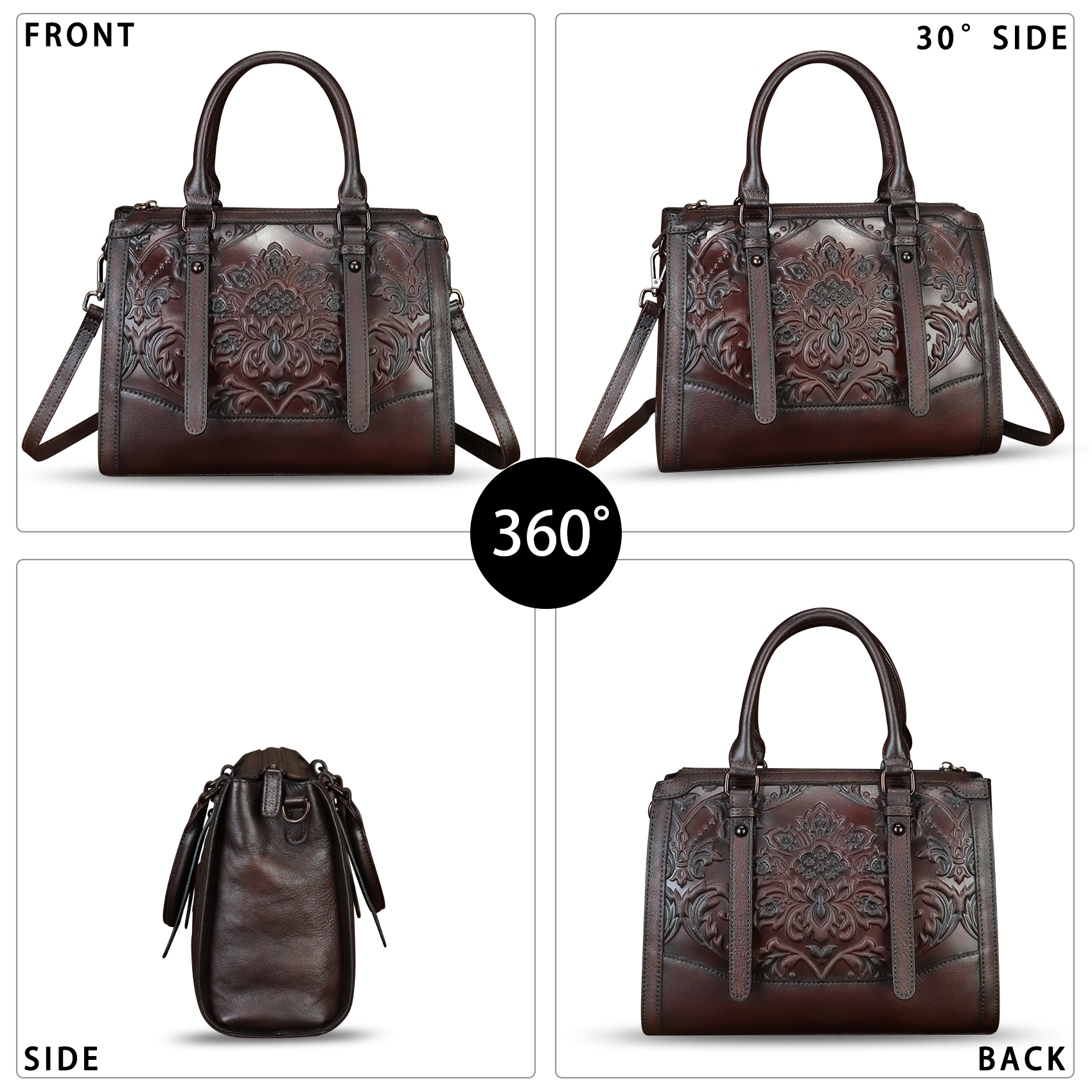 Genuine Leather Purse and Handbag for Women Retro Leather Crossbody Shoulder Bag
