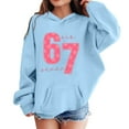 thumbnail image 4 of 67 shirt G'irls Cartoon Print Hooded Sweatshirt Long Sleeve Pocket Pullover Outerwear Casual Athletic Hoodie For K'ids, 4 of 4