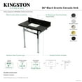 thumbnail image 4 of Kingston Brass KVPK36KSQ0 Monarch 36" Black Granite Console Sink with Stainless Steel Legs (8-Inch, 3-Hole), Black Granite/Matte Black, 4 of 4
