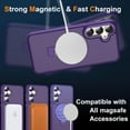 thumbnail image 2 of Case for Samsung Galaxy S24 with Magnetic Invisible Stand Compatible with MagSafe Lightweight and Translucent Matte Back Shockproof Protective Case Men Women Purple, 2 of 14
