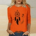 thumbnail image 2 of QIPOPIQ Hauts pour Femmes Chemises à Manches 3/4 Col Rond Blouses Amples Décontractées T-Shirts à Imprimé Floral Liquidation, 2 of 4