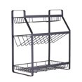 thumbnail image 1 of 3 Tier Spice Rack Organizer Kitchen Countertop Storage Shelf Seasoning Can Jars Bottle Holder Organizer Black, 1 of 7