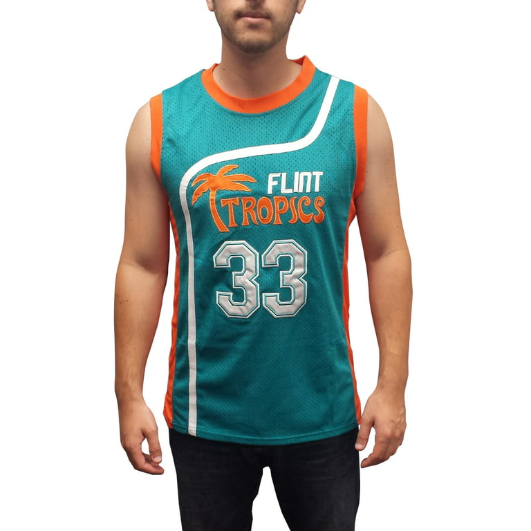 Mens #33 Jackie Moon Basketball Jersey Flint Tropics Movie  Jerseys Shirts Semi Pro 90s Hip Hop Clothes for Party Green White : Sports  