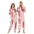 thumbnail image 3 of IAUYY Unisex Adult Onesie Pajamas Ultra-Soft Crystal-Soft Fabric, Halloween Adult Onesie Pajamas Adults,With a Zipper Plus Size Onesie Pajamas, Leafy Strawberry, 3 of 7
