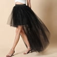 thumbnail image 4 of DuoJiaJ Tulle Skirts for Women Front Short Back Long Puffy Skirt Tutu Adult Dancing Skirts,Black One Size, 4 of 5