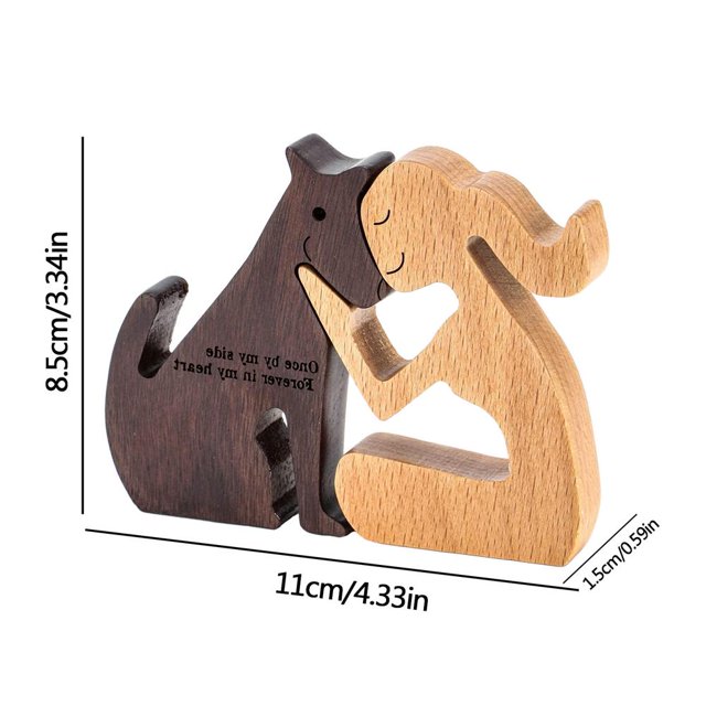 Adornos de madera para pintar Niña con perro Decoración navideña familiar Arte Manualidades Juguetes de madera Manualidades de Pascua Suministros de arte DIY