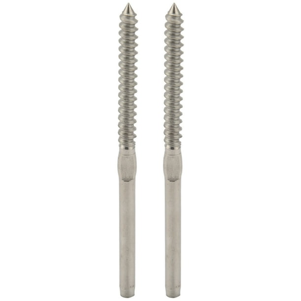 60 Pairs Left&Right Hand Thread Lag Screws for 1/8 Inch Cable Railing