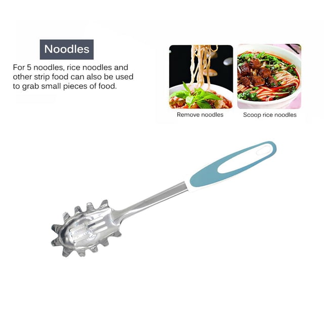 Spaghetti Spoon Stainless Steel Slotted Pasta Spoon spaghetti spoon portable Comfortable Grip Design Pasta Server For Easy Kitchen Life