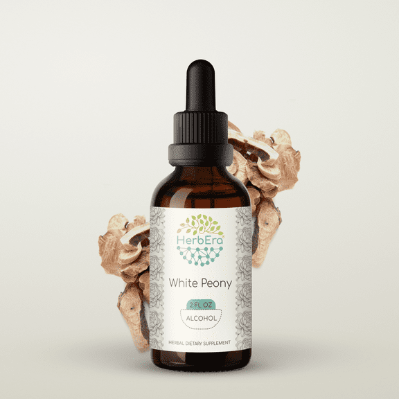 White Peony Alcohol Herbal Extract Tincture, Super-Concentrated Organic White Peony (Paeonia Lactiflora) Dried Root 2 oz