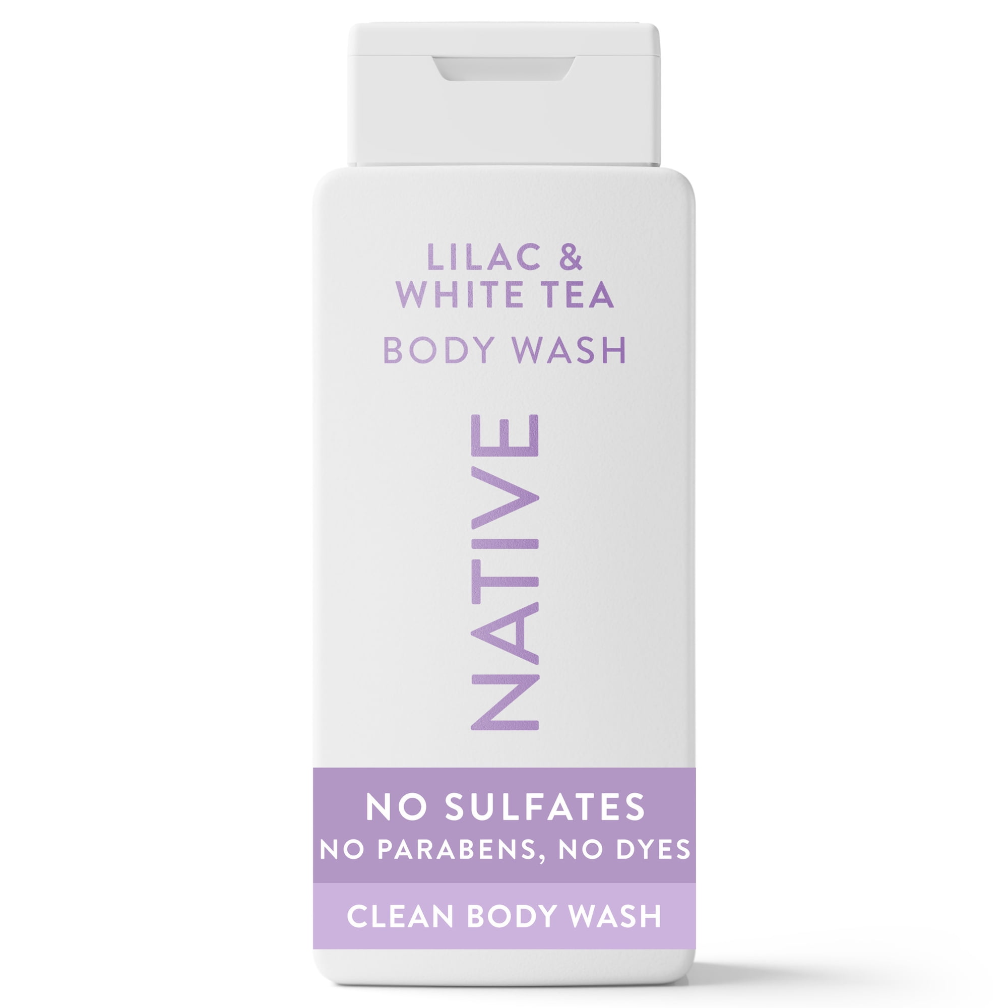 Native Body Wash for Women & Men, Sulfate Free, Lilac & White Tea Scent, 18 fl oz