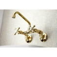 thumbnail image 3 of Kingston Brass KS213PB Kingston Two Handle Wall Mount Kitchen Faucet, Polished Brass, 3 of 5