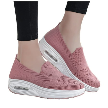 

Cathalem Women s Summer Shoes Women Casual Fashion Working Bottom Rocking Thick Shoe Mesh Student Shoe Women s casual shoes Shoes Pink 8