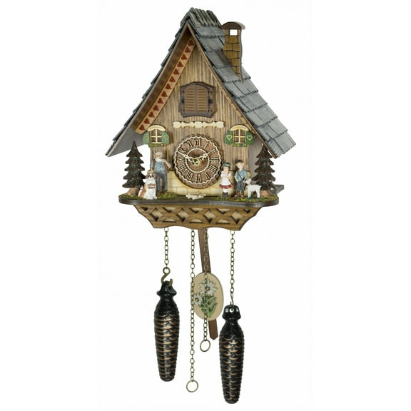 Quartz Cuckoo Clock Black forest house with music TU 4235 QM