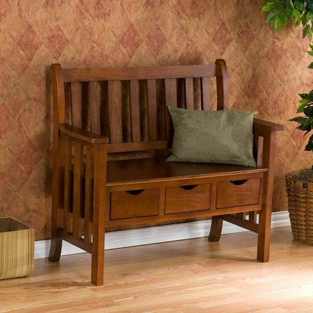 - Callaway Three Drawer Country Bench, Oak