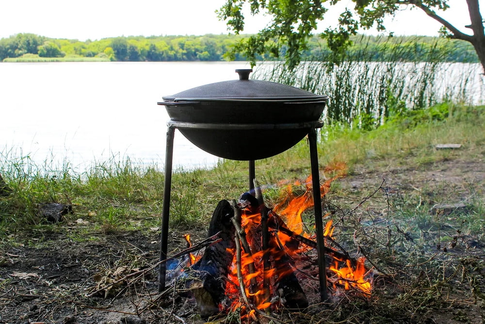 Wok ASIA 15 liters with cast iron pan lid Kazan Camping - Germany, New -  The wholesale platform