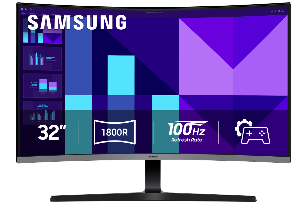 Samsung 32-Inch Essential S3 FHD 100Hz Curved Monitor - LS32D39CGANXZA