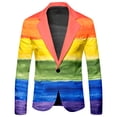 thumbnail image 4 of Male Rainbow Long Sleeve Coat And Pants Two Piece Suit Printed Button And Pockets Suit For Holiday Party Events Build to Suit Three Piece Tuxedo Boys Slim Suit Set Medium Suit Jacket Mens Dress, 4 of 6