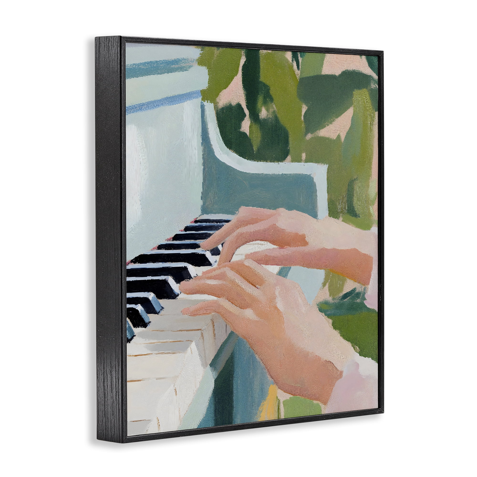 Stupell Industries Piano Hands in Sunlit Space Black Framed Giclee Art, design by The Prints Vibe