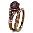 thumbnail image 4 of Womens Coffee Brown Ring Anillo Cafe Para Mujer Stainless Steel with Top Grade Crystal in Amethyst Argeta, 4 of 5