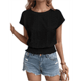 thumbnail image 1 of Blusa Informal Elegante con Mangas y Dobladillo Fruncido para Mujer, Color Negro, Talla XXL, 1 of 8