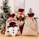 thumbnail image 4 of Bolsa de regalo de 3 piezas para la nueva decoración navideña, muñeco de nieve viejo, ciervo, lino a cuadros, bolsa de regalo para el ambiente festivo, suministros de decoración., 4 of 5