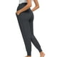 thumbnail image 4 of ShomPort Maternity Joggers with Pocket Solid Color Pregnancy Sweatpants Soft Workout Active Pants For Women, 4 of 5