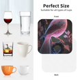 thumbnail image 6 of Picia Bird6 Printed Leather Coasters for Drinks, 4" Drink Coasters Set of 4 for Tabletop Protection, Handmade Luxurious Home Décor and Housewarming Gift -Square, 6 of 6