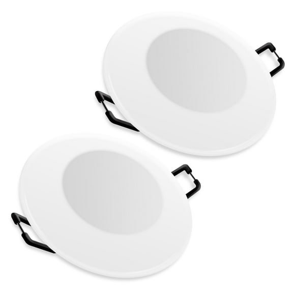 Dream Lighting 12V 3.4 inch LED Recessed Ceiling Light,Puck Lights,for RV Motorhome Boat,Recessed Mount,Warm White,with Spring,2-Pack
