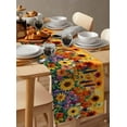 thumbnail image 3 of Hokiten Table Runners 48 Inches Long Dress Scarves, Colorful Flowers Farmhouse Kitchen/Dining Table Runner, Short Coffee Tablerunners, Farmhouse Sunflower Daisy 13x48 Inch, 3 of 7