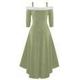 thumbnail image 3 of FcBaudy Robe à Manches Longues Col en V, Robes d'Été pour Femmes, Robes d'Été Mode Mi-Longues Sans Manches Imprimé Vintage de Noël pour Femmes, 3 of 3