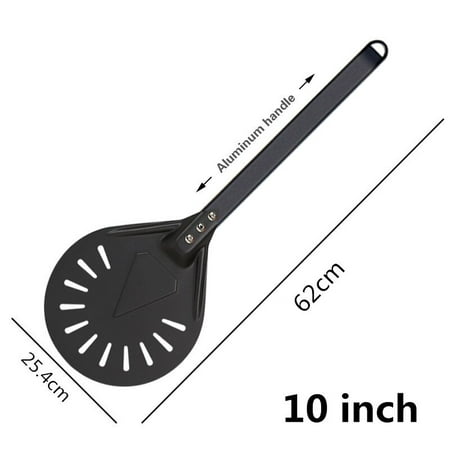 

Rotating Small Pizza Peel Paddle Short Round Pizza Tools Non-Slip Wooden Handle 7 8 9 Inch Perforated Pizza Shovel Aluminum