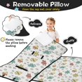 thumbnail image 3 of Robot and Gears Gray Pattern Teens Toddler Nap Mat with Pillow, Sleeping Mat Bag for Preschool Daycare 60"x20", 3 of 6