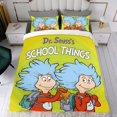 thumbnail image 4 of Dr. Seuss Conjunto de sábanas temático, trío de piezas, cómodo y amigable con la piel, diseño único, regalo de decoración para el hogar para familiares, amigos y fans,140cm *210cm, 4 of 6