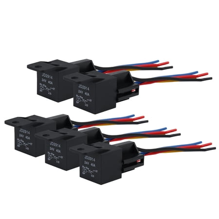 Waterproof DC 24V 40A SPDT Automotive Car Relay 5 Pin 5 Wires w/ Harness Socket 5pcs price history on PriceWatchPro