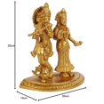 thumbnail image 4 of Radha Krishna Murti, Elegant Design With Rich Color Details, Brass, Gold - 7 Inch, Ideal For Décor & Devotional Use, Antique Style, Handmade, Gift For Religious Celebrations, Weddings, Idol, 4 of 5