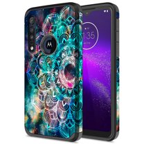 Moto G8 Play Case, Motorola One Macro Case, KAESAR Hybird Drop Protection Sleek Slim Dual Layer Shockproof Colorful Graphic Armor Case For Moto G8 Play (Galaxy Stardust Mandala)