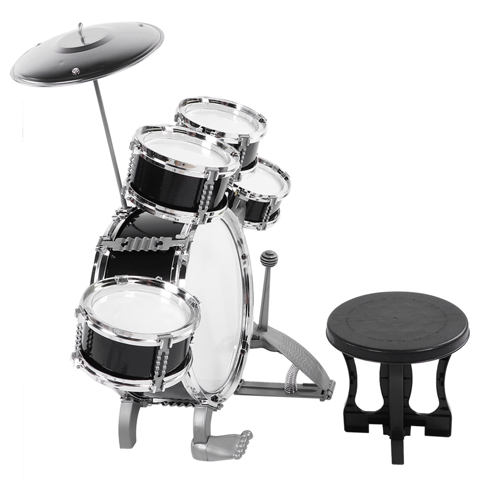 OTVIAP Junior Drum Set Children Drum, Musical Instrument Drum Set, For Beginners Baby Black