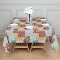 thumbnail image 3 of Pioneer Flower Floral Print Pattern Square Tablecloth,Waterproof Square Table Cover,Wipeable Spillproof Washable Table Cover for Home Kitchen Party Decor 52"x52"(132x132cm), 3 of 6