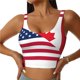 thumbnail image 1 of Fotbe USA Canada Flag Sujetador Deportivo Largo sin Aros para Mujer con Almohadillas y Soporte Medio, Transpirable y Absorbente, Camiseta Tipo Chaleco o Tank Top-Small, 1 of 8