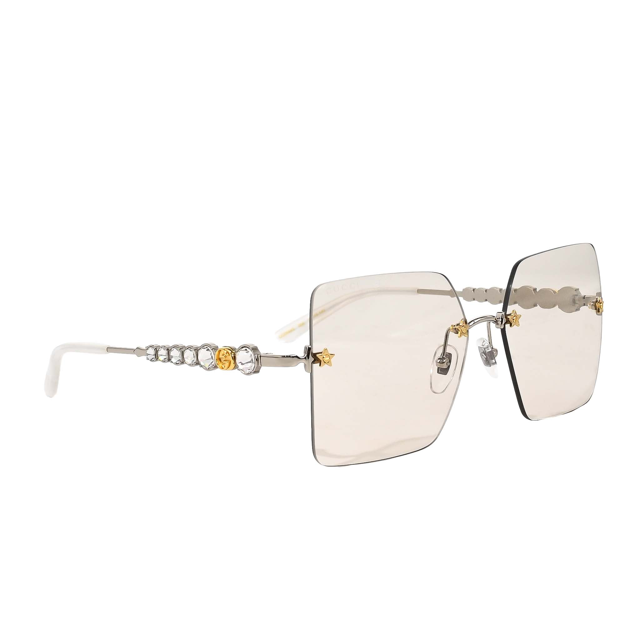 GUCCI レディースサングラス Gucci Women's Grey Fashion Sunglasses, Metal Frame, UV400