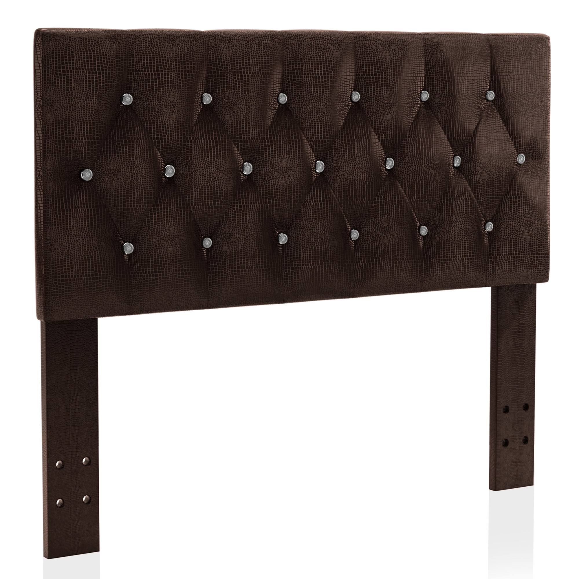 Furniture of America Cleaver Tufted Faux Leather Brown Full/Queen Kids Headboard