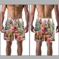 thumbnail image 3 of luoweisi Men's Beach Shorts Quick Dry Swim Trunks with Mesh Lining Cactus L, 3 of 5