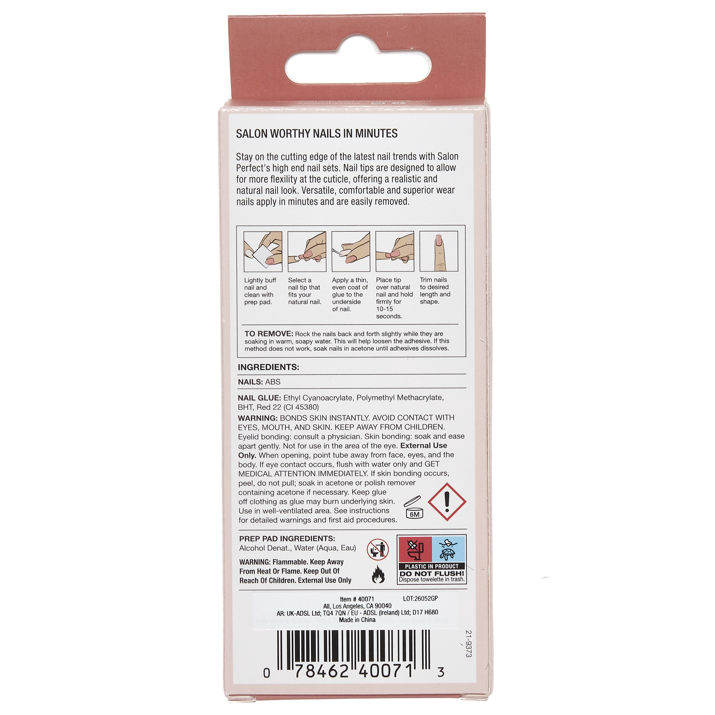 Salon Perfect Halloween Chill Short Square Press-On Nails with Glue & File, Glazed Plum, 30 Pieces
