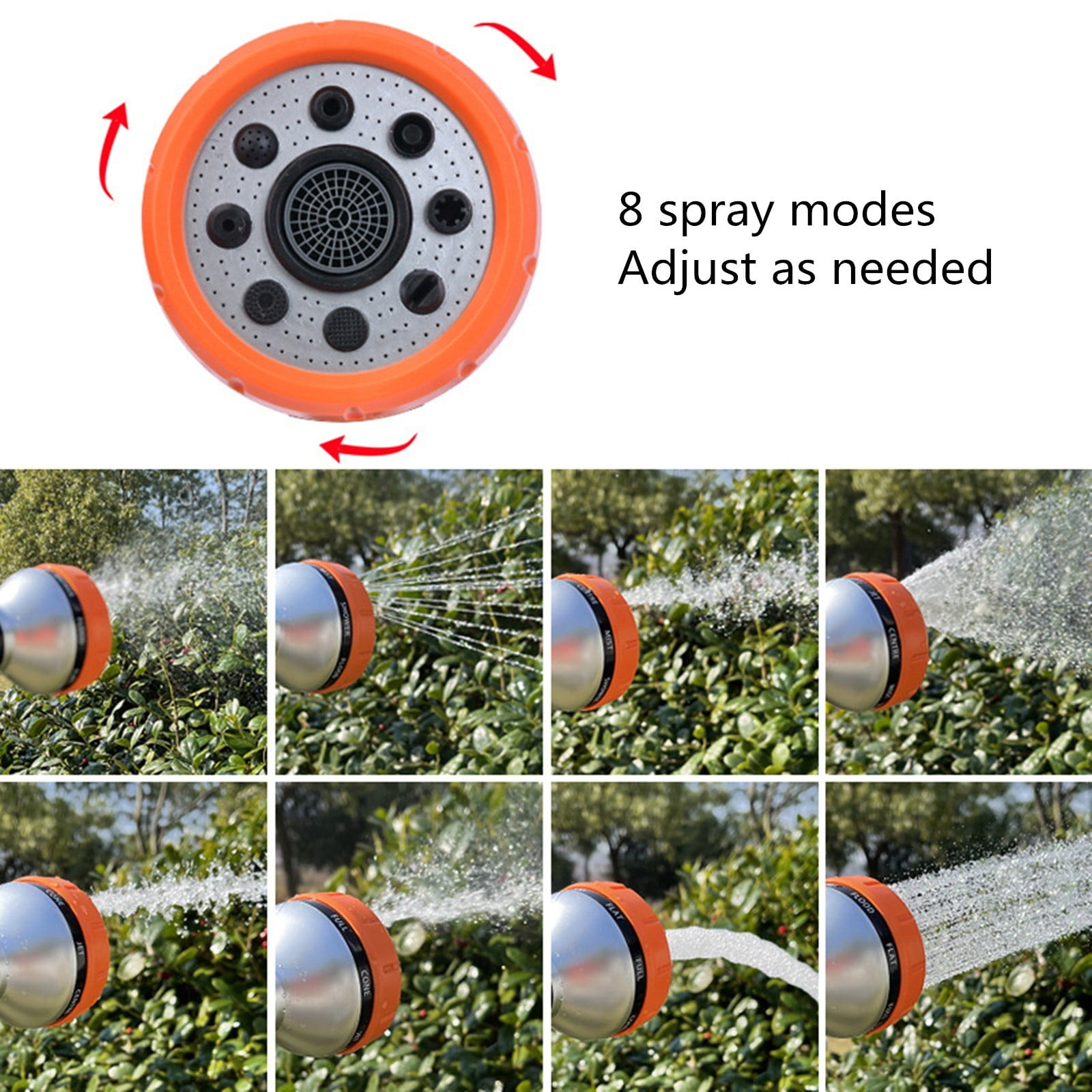 Garden Watering Wand 30 Inch 8 Spray Patterns, Alloy Hose Nozzle Thumb Control Sprayer, 180 Degree Adjustable Shower Mist Jet, Hanging Basket Shrub Car Wash Cleaning Tool