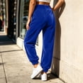 thumbnail image 5 of Women's High Waist Velvet Jogger Sweatpants, Ghalytn Drawstring Elastic Waist Soft Velour Casual Pants with Side Pockets, 5 of 7
