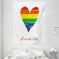 thumbnail image 1 of Pride Decorations Tapestry, Romantic All We Need Is Love Quote with Heart Shape Gay Parade Colors, Wall Hanging for Bedroom Living Room Dorm Decor, 60W X 80L Inches, Multicolor, by Ambesonne, 1 of 2