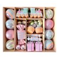 thumbnail image 2 of 80 Pcs 3.15" Pastel Christmas Ball Ornaments Set, Macaron Pink Candy Land Christmas Tree Decorations with Gift Box, Shatterproof Hand-Painted Ornaments for Home Wreath Garland, Holiday Decor, 2 of 9
