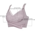 thumbnail image 3 of Women Lady Comfy Corset Bra Front Side Buckle Lace Slim Shape Wear Underbust Support Daily, 40, Pink, 3 of 4