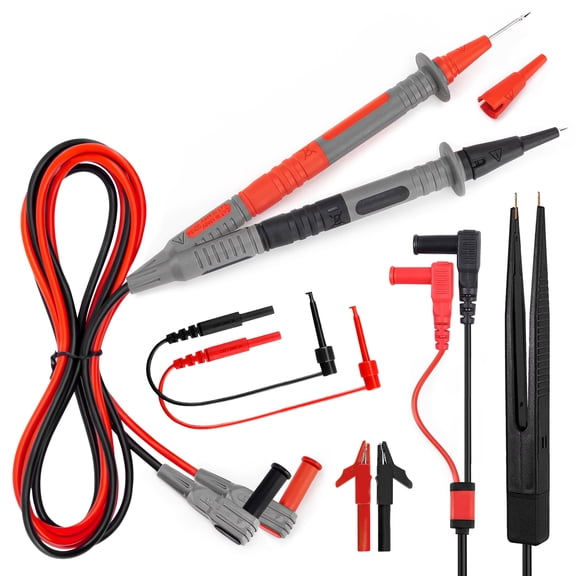 KAIWEETS Multimeter Test Lead Set for Electrical Testing, Soft Silicone Test Leads Kit for Fluke/AstroAI/INNOVA Multimeter Electronic Clamp Meter 11 PCS